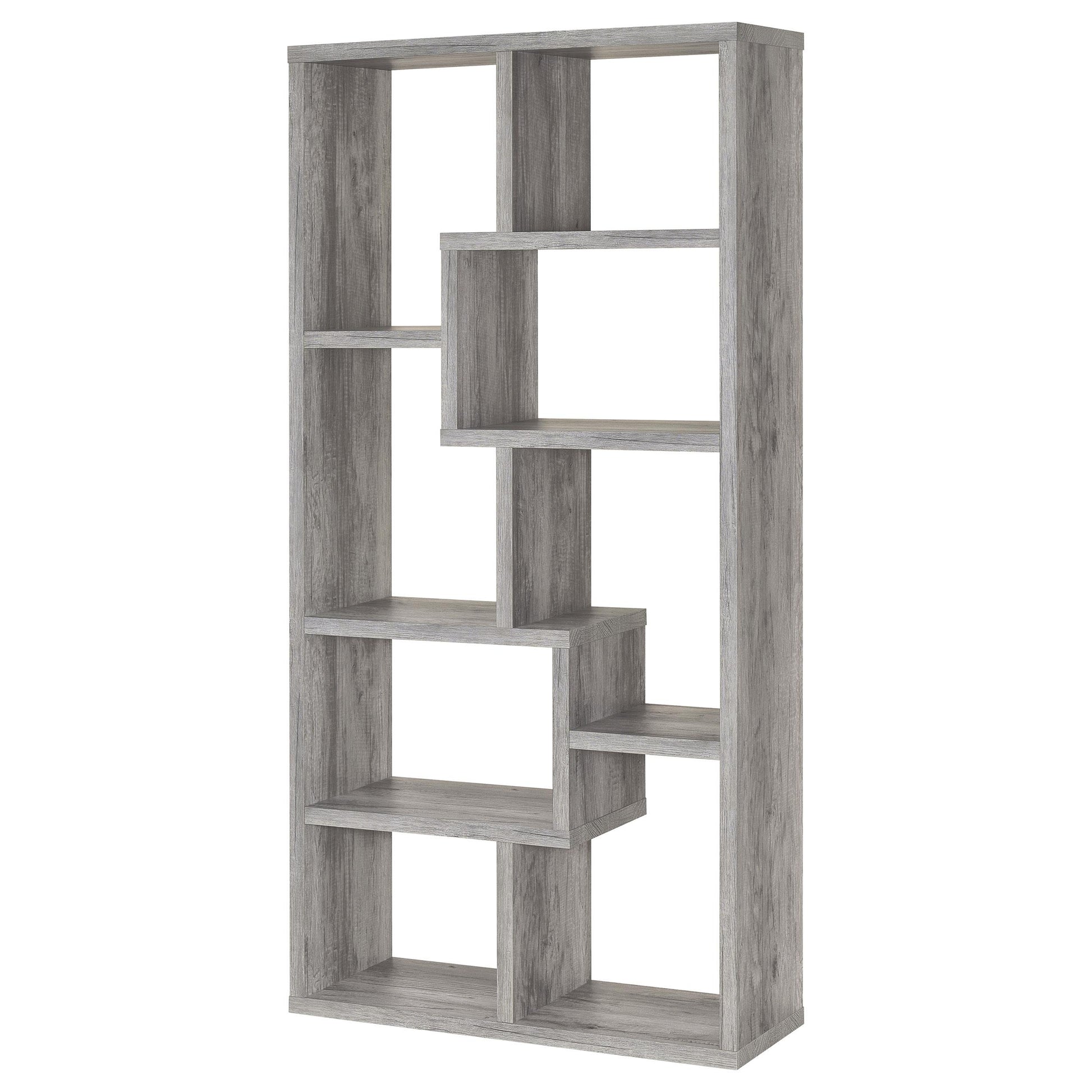  Coaster Furniture Theo 801137 71-inch 7-shelf Bookshelf - Grey Driftwood IMAGE 7