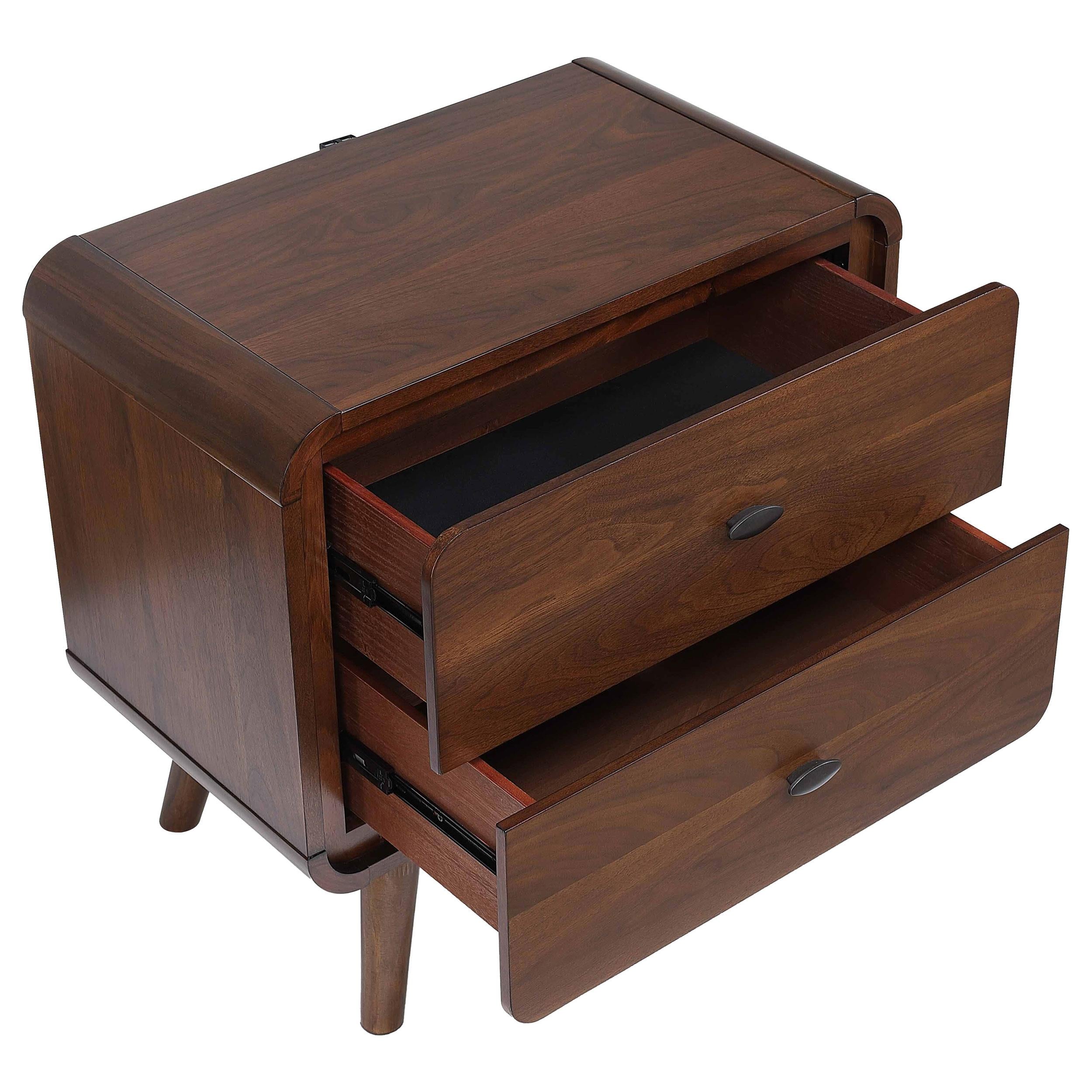  Coaster Furniture Robyn 205132 2-Drawer Nightstand Bedside Table - Dark Walnut IMAGE 11