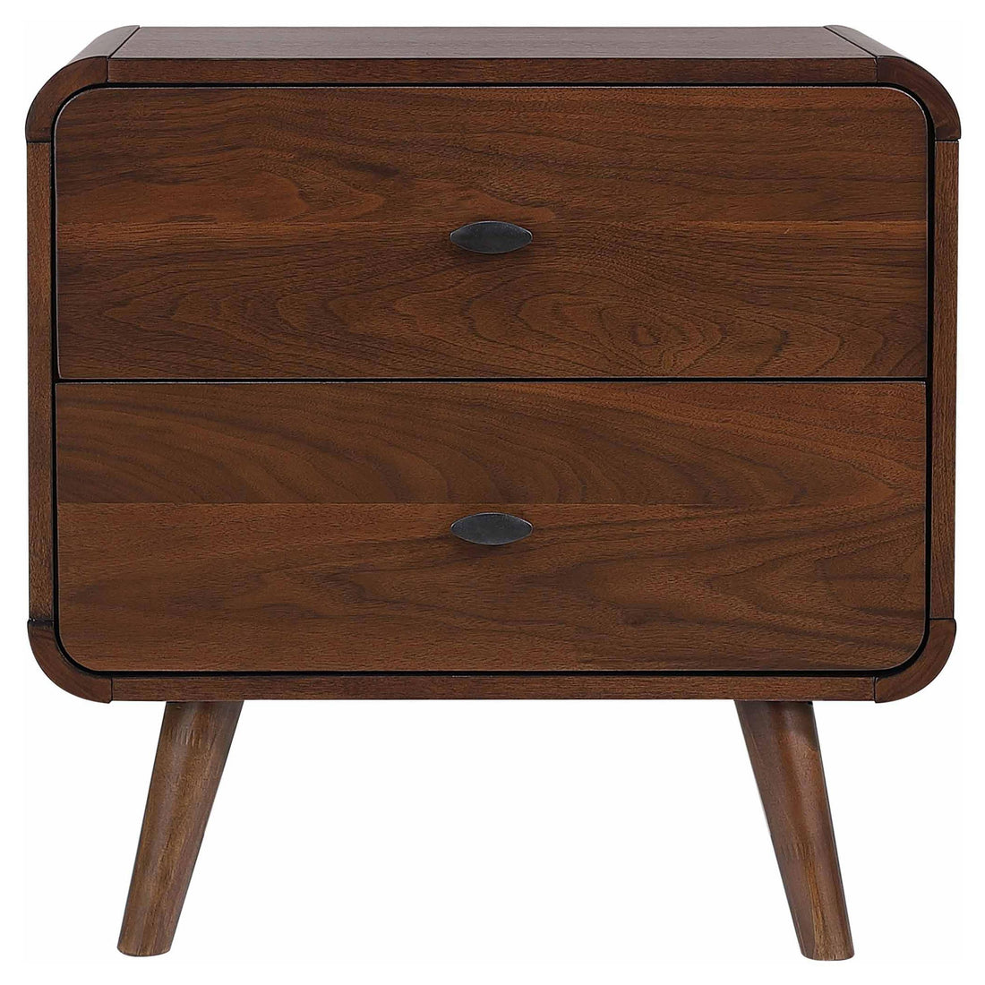  Coaster Furniture Robyn 205132 2-Drawer Nightstand Bedside Table - Dark Walnut IMAGE 1