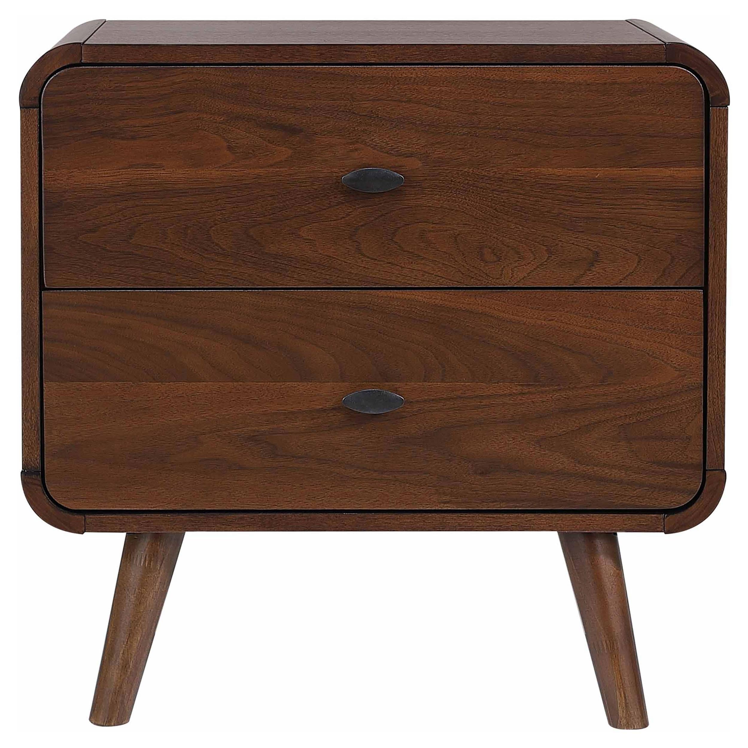  Coaster Furniture Robyn 205132 2-Drawer Nightstand Bedside Table - Dark Walnut IMAGE 2