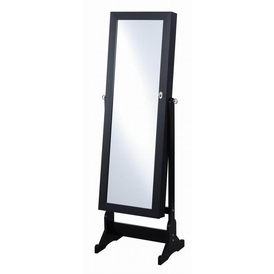  Coaster Furniture Tutuola 904039 Cheval Mirror with Jewelry Storage - Black IMAGE 1