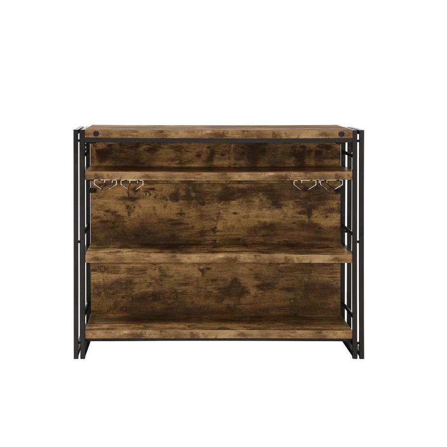  Coaster Furniture Renaldi 130071 3-shelf Home Bar Wine Cabinet - Rustic Nutmeg IMAGE 2