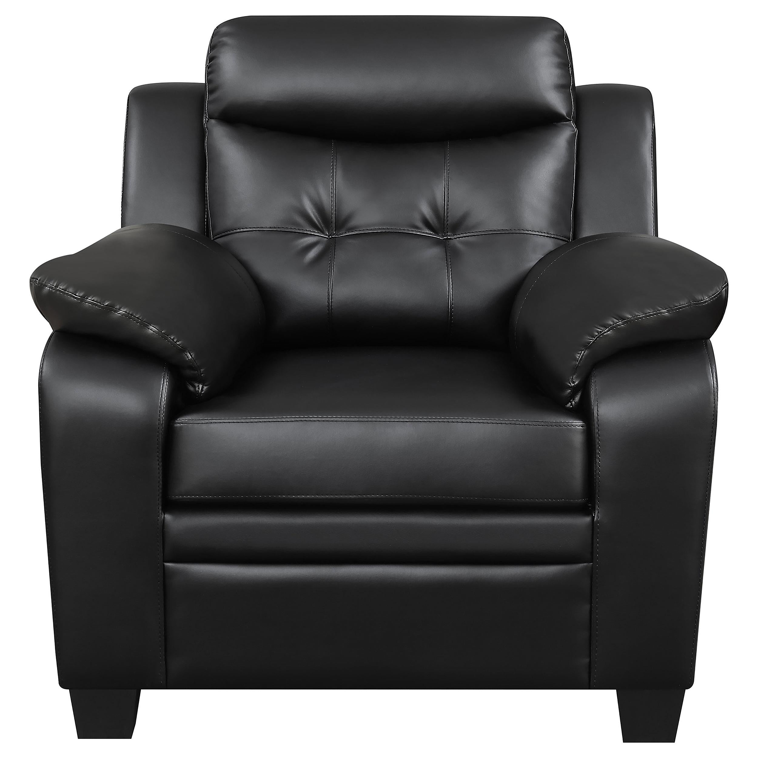  Coaster Furniture Finley 506553 Upholstered Padded Arm Tufted Accent Chair - Black IMAGE 2