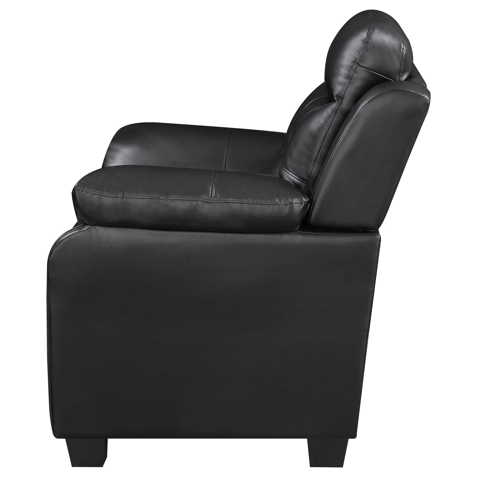  Coaster Furniture Finley 506553 Upholstered Padded Arm Tufted Accent Chair - Black IMAGE 4