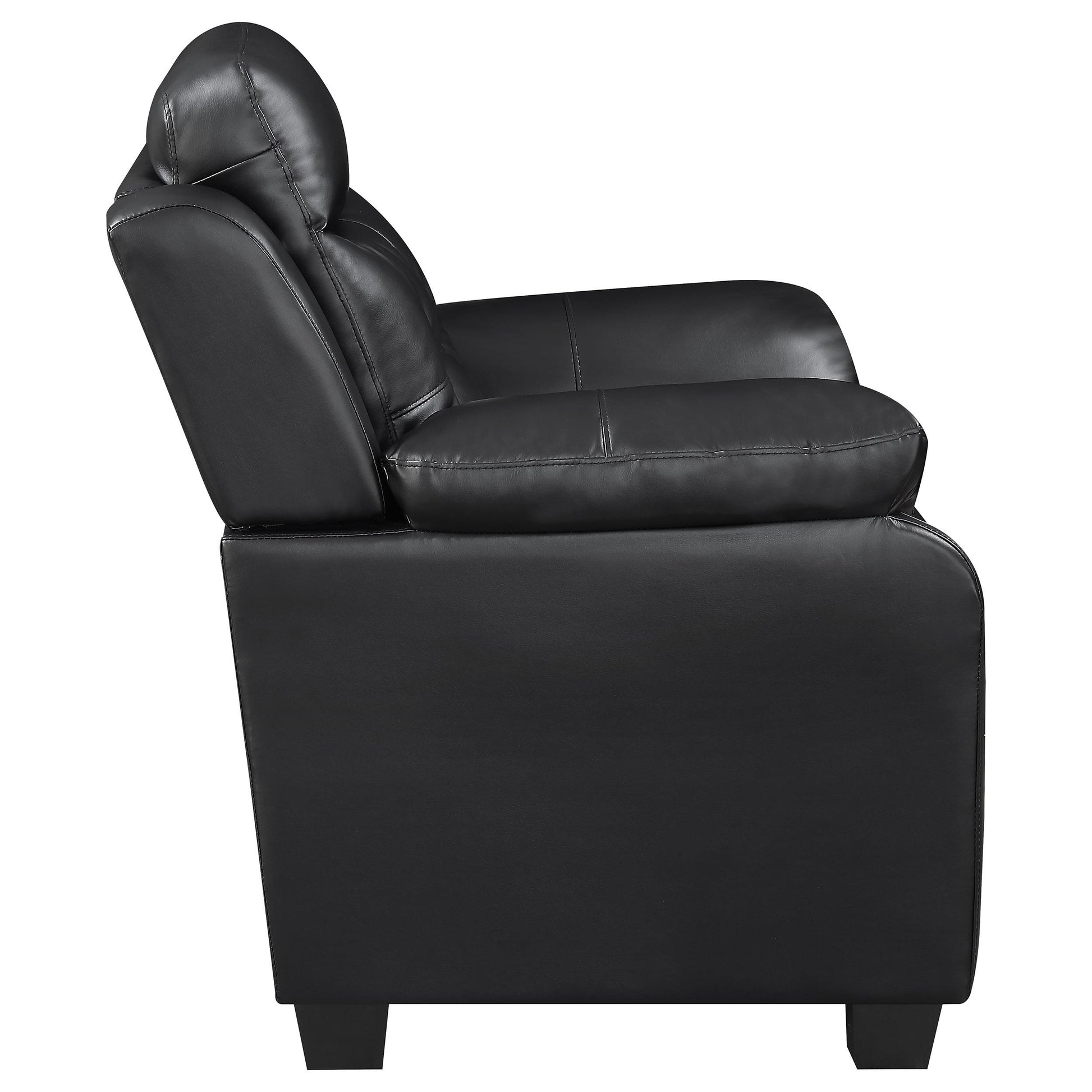  Coaster Furniture Finley 506553 Upholstered Padded Arm Tufted Accent Chair - Black IMAGE 6