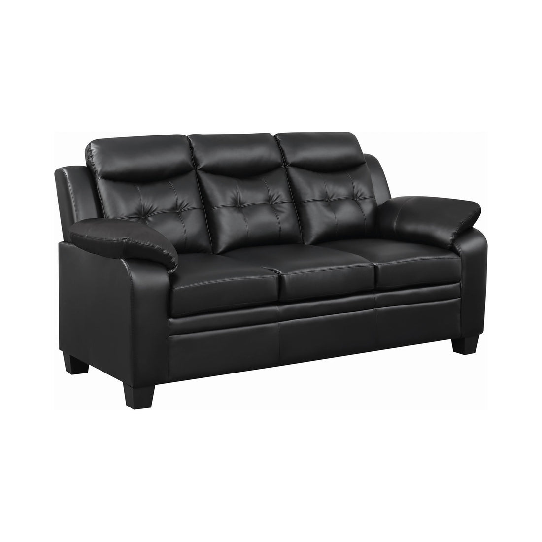  Coaster Furniture Finley 506551 Upholstered Padded Arm Tufted Sofa - Black IMAGE 1