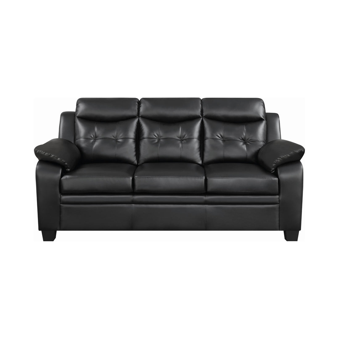  Coaster Furniture Finley 506551 Upholstered Padded Arm Tufted Sofa - Black IMAGE 1