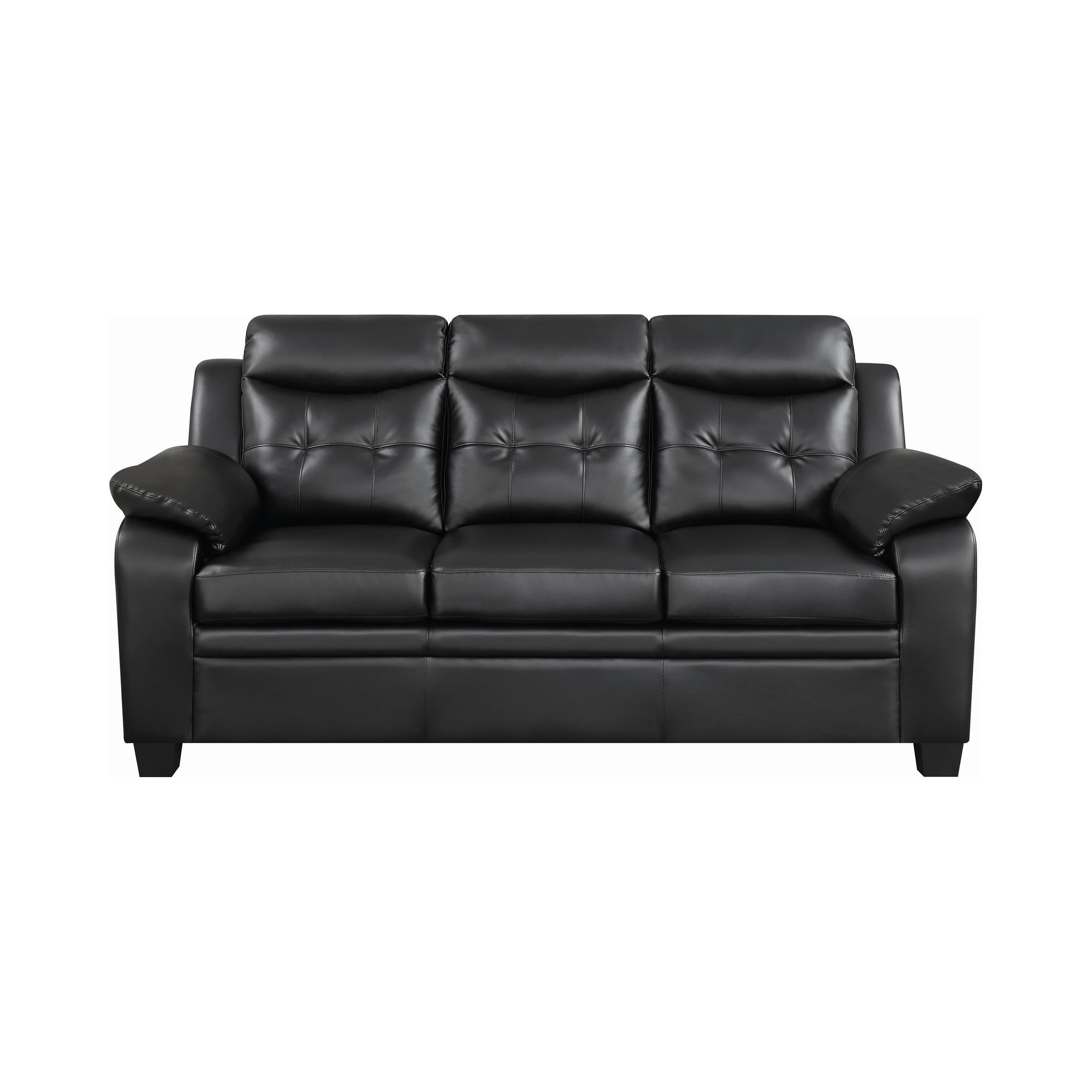  Coaster Furniture Finley 506551 Upholstered Padded Arm Tufted Sofa - Black IMAGE 2
