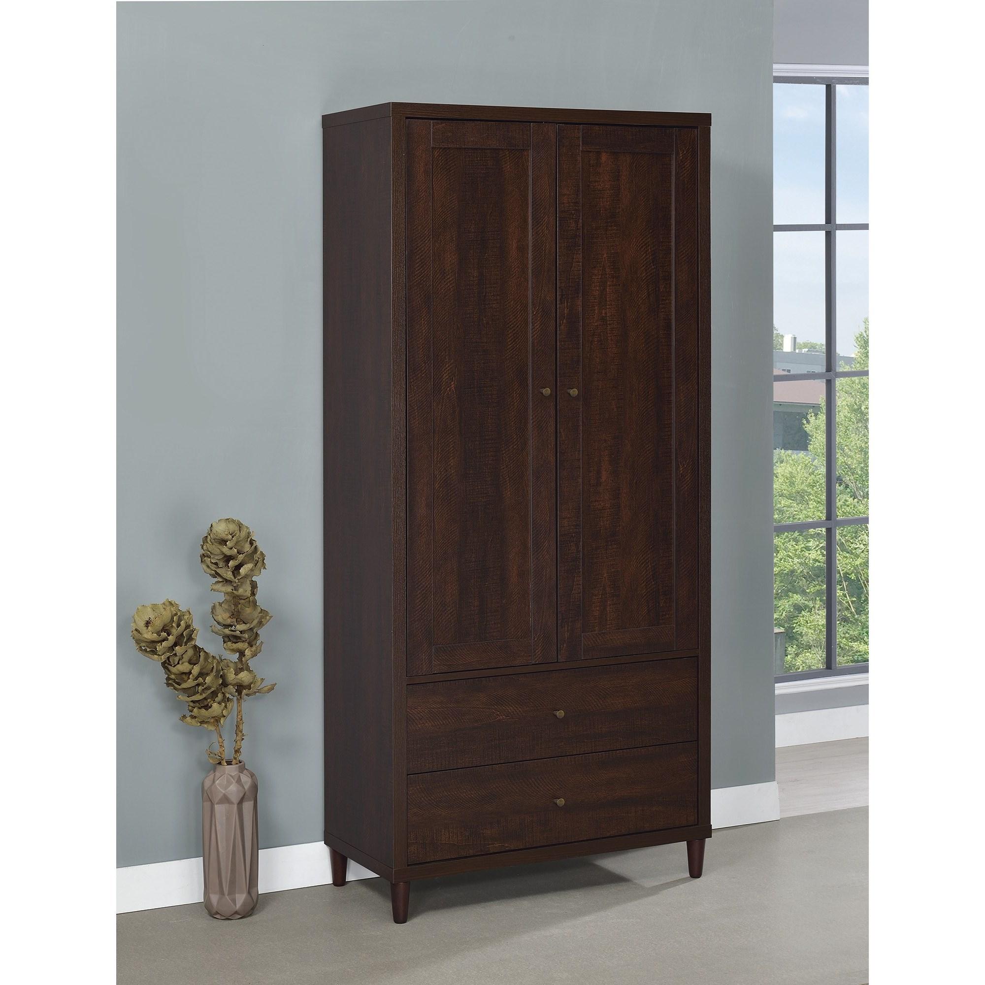  Coaster Furniture Wadeline 950724 2-door Tall Accent Storage Cabinet - Rustic Tobacco IMAGE 5