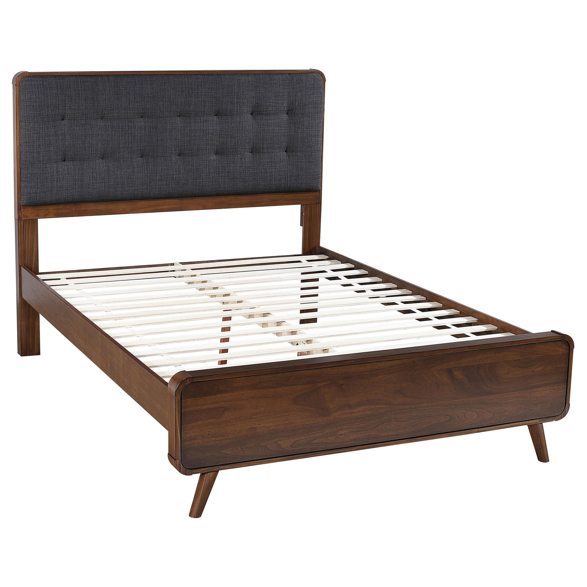  Size_Queen  -- Robyn 205131Q Wood Queen Platform Bed - Dark Walnut IMAGE 1