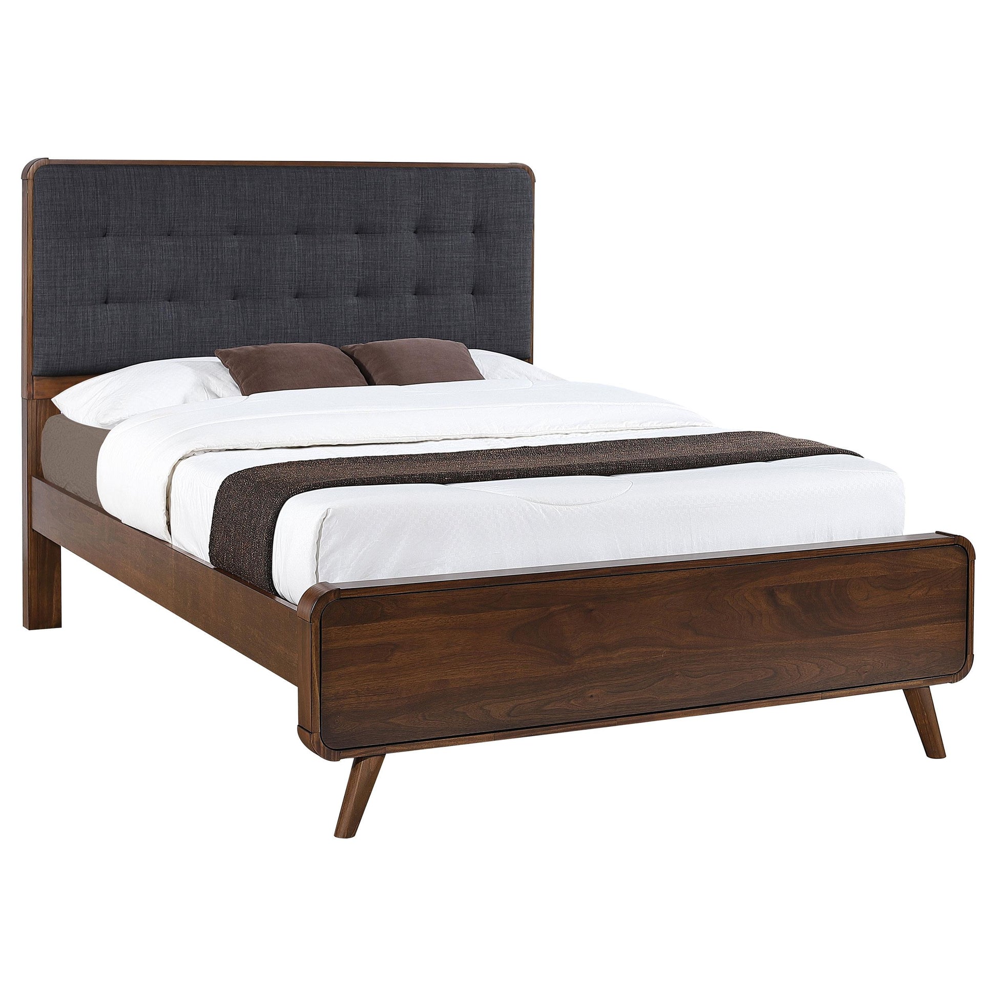  Size_Queen  -- Robyn 205131Q Wood Queen Platform Bed - Dark Walnut IMAGE 2