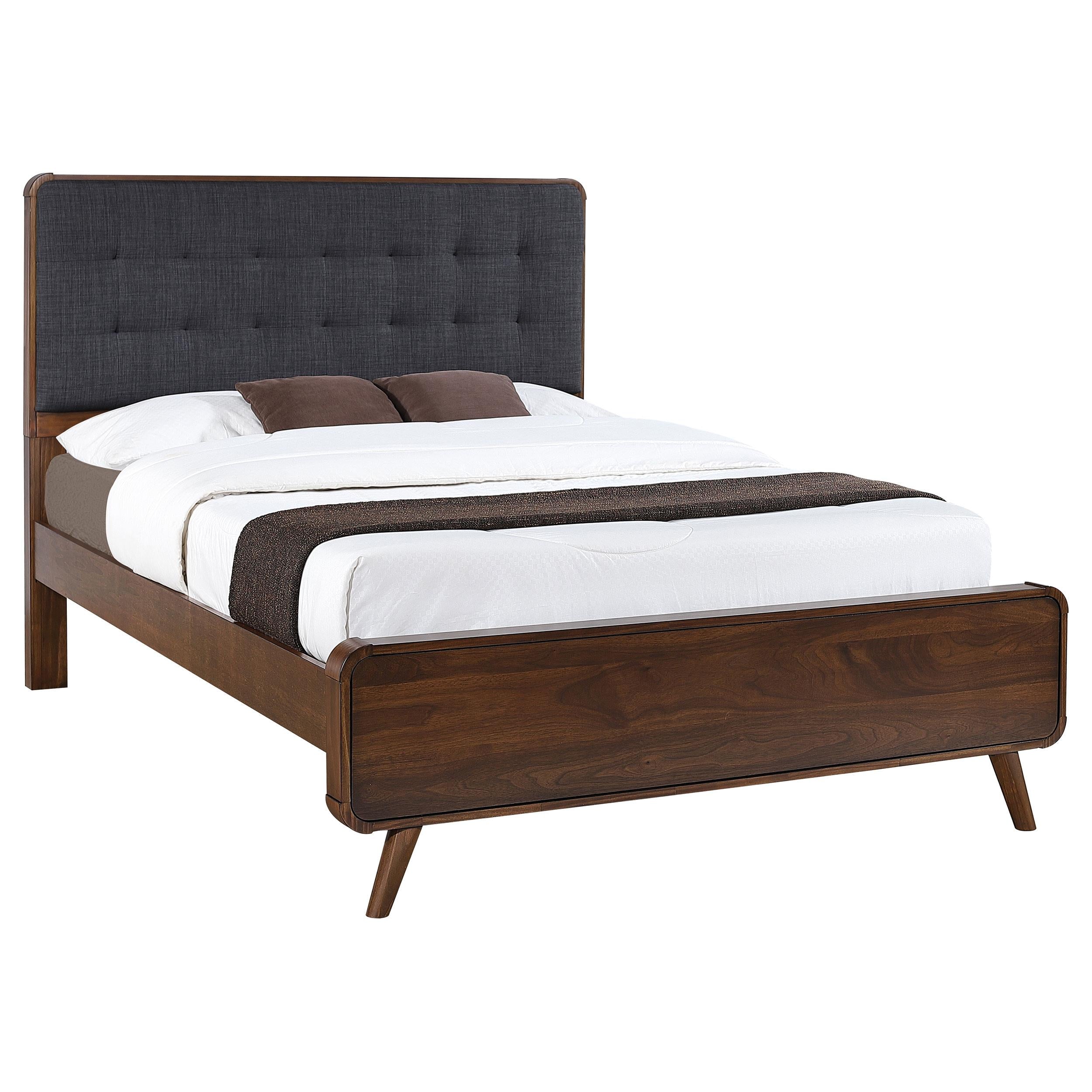  Size_Queen  -- Robyn 205131Q Wood Queen Platform Bed - Dark Walnut IMAGE 2