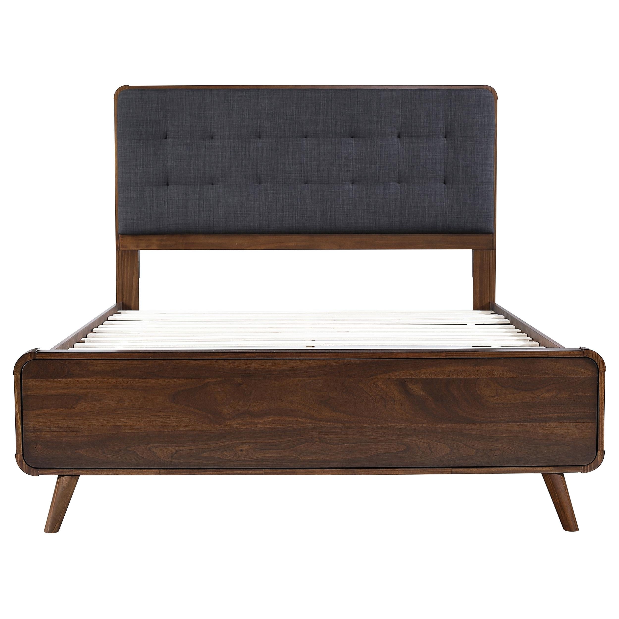  Size_Queen  -- Robyn 205131Q Wood Queen Platform Bed - Dark Walnut IMAGE 3