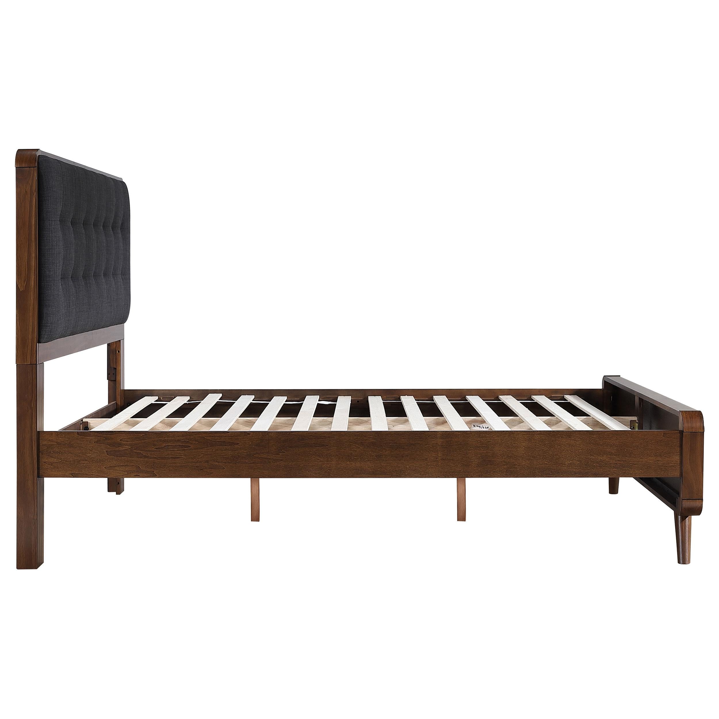  Size_Queen  -- Robyn 205131Q Wood Queen Platform Bed - Dark Walnut IMAGE 5