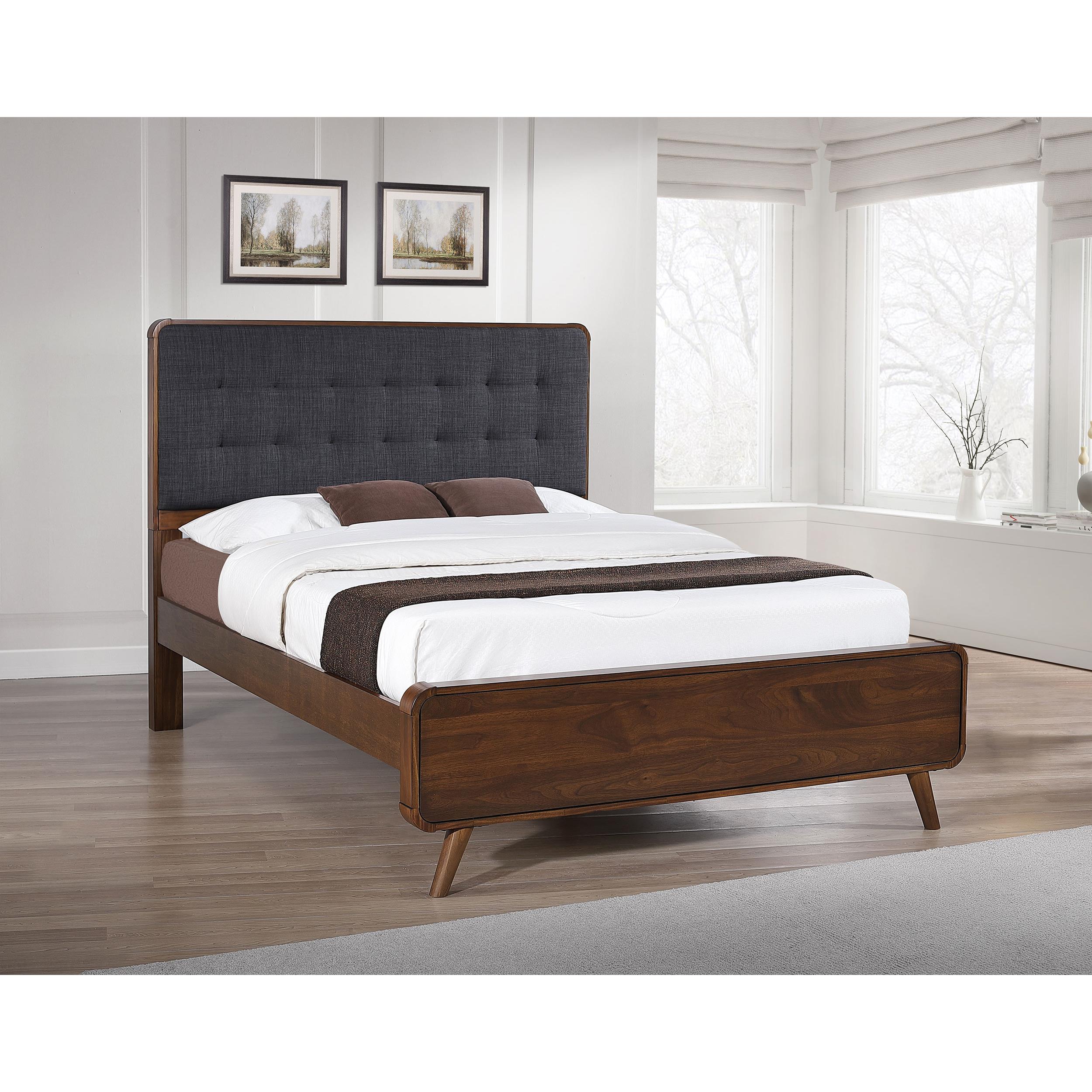  Size_Queen  -- Robyn 205131Q Wood Queen Platform Bed - Dark Walnut IMAGE 6