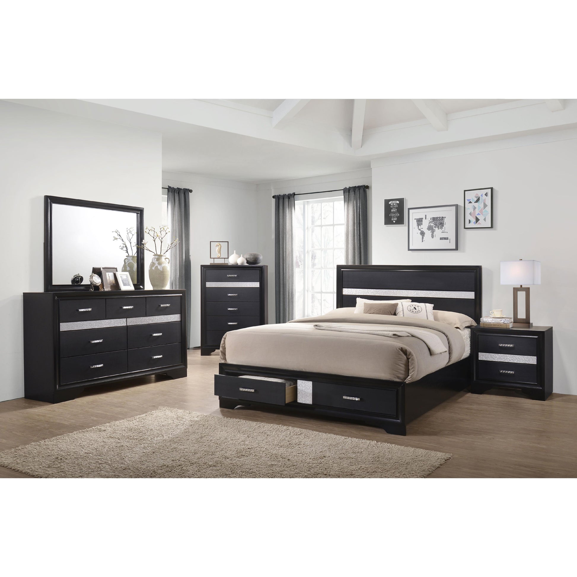  Coaster Furniture Miranda 206363 7-Drawer Dresser - Black IMAGE 10