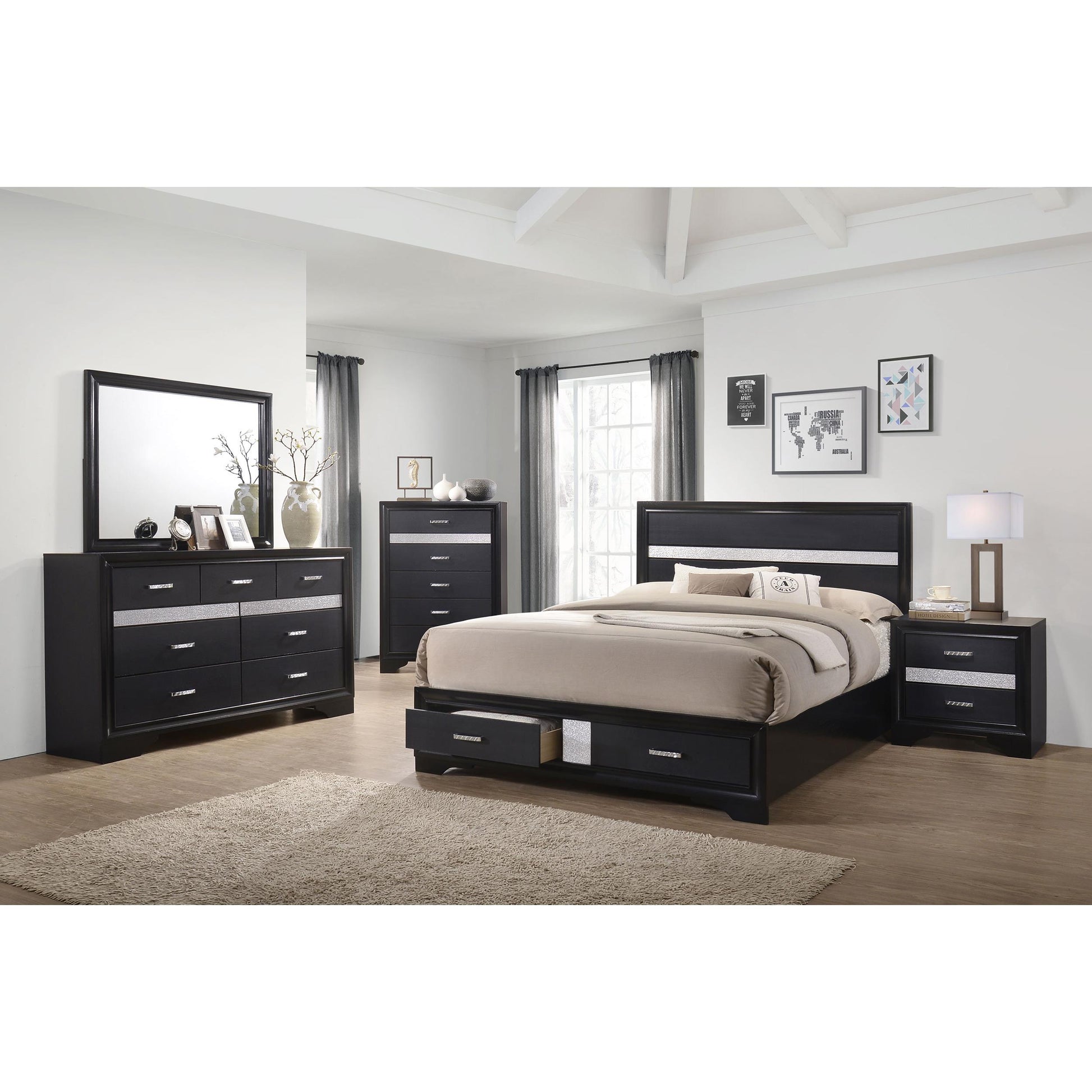  Coaster Furniture Miranda 206365 5-Drawer Bedroom Chest - Black IMAGE 10