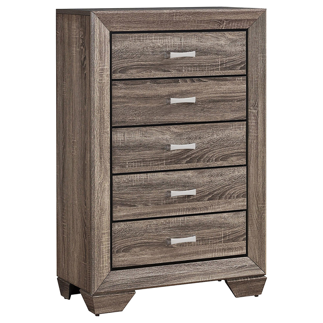  Coaster Furniture Kauffman 204195 5-Drawer Bedroom Chest - Washed Taupe IMAGE 1