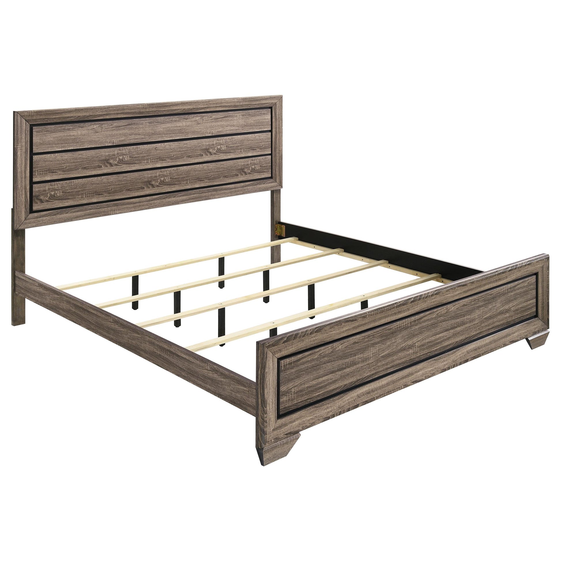  Size_King  -- Kauffman 204191KE Wood Eastern King Panel Bed - Washed Taupe IMAGE 1