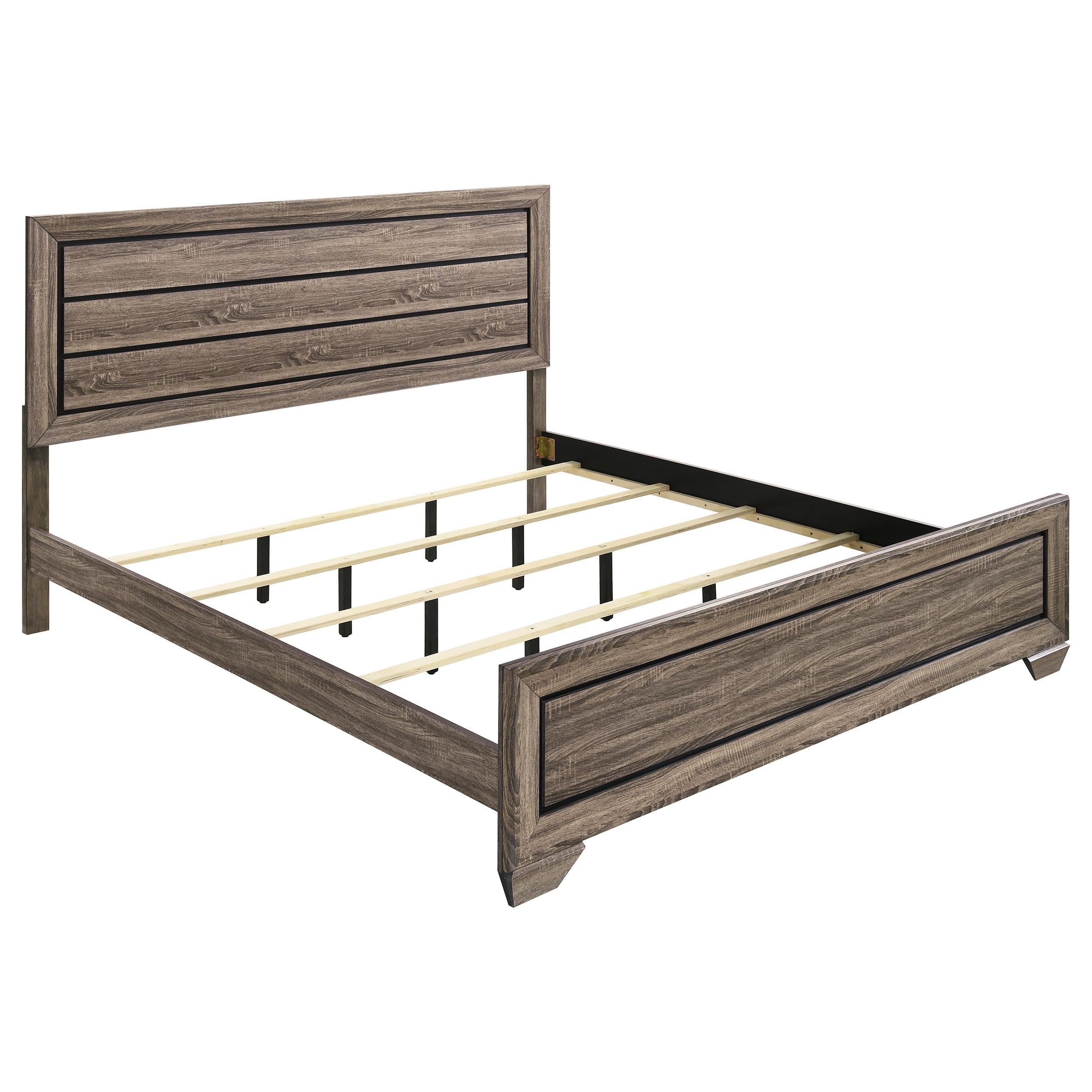  Size_King  -- Kauffman 204191KE Wood Eastern King Panel Bed - Washed Taupe IMAGE 1