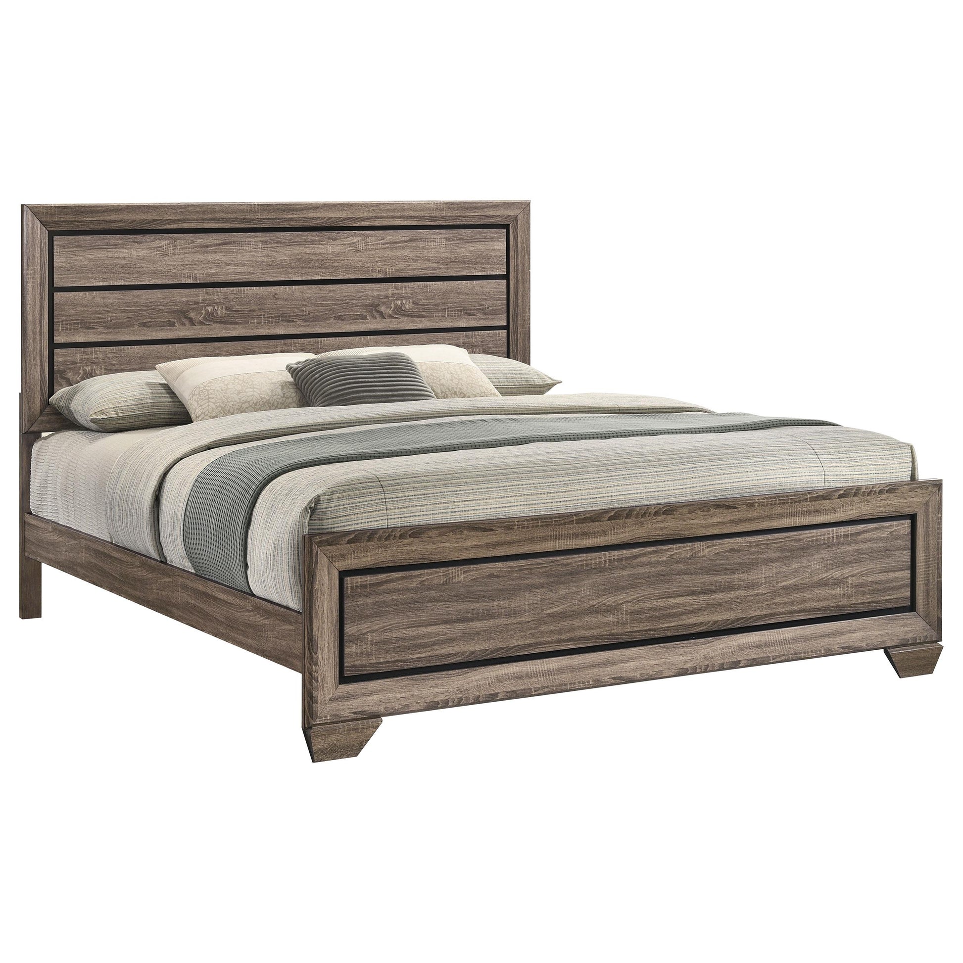  Size_King  -- Kauffman 204191KE Wood Eastern King Panel Bed - Washed Taupe IMAGE 2