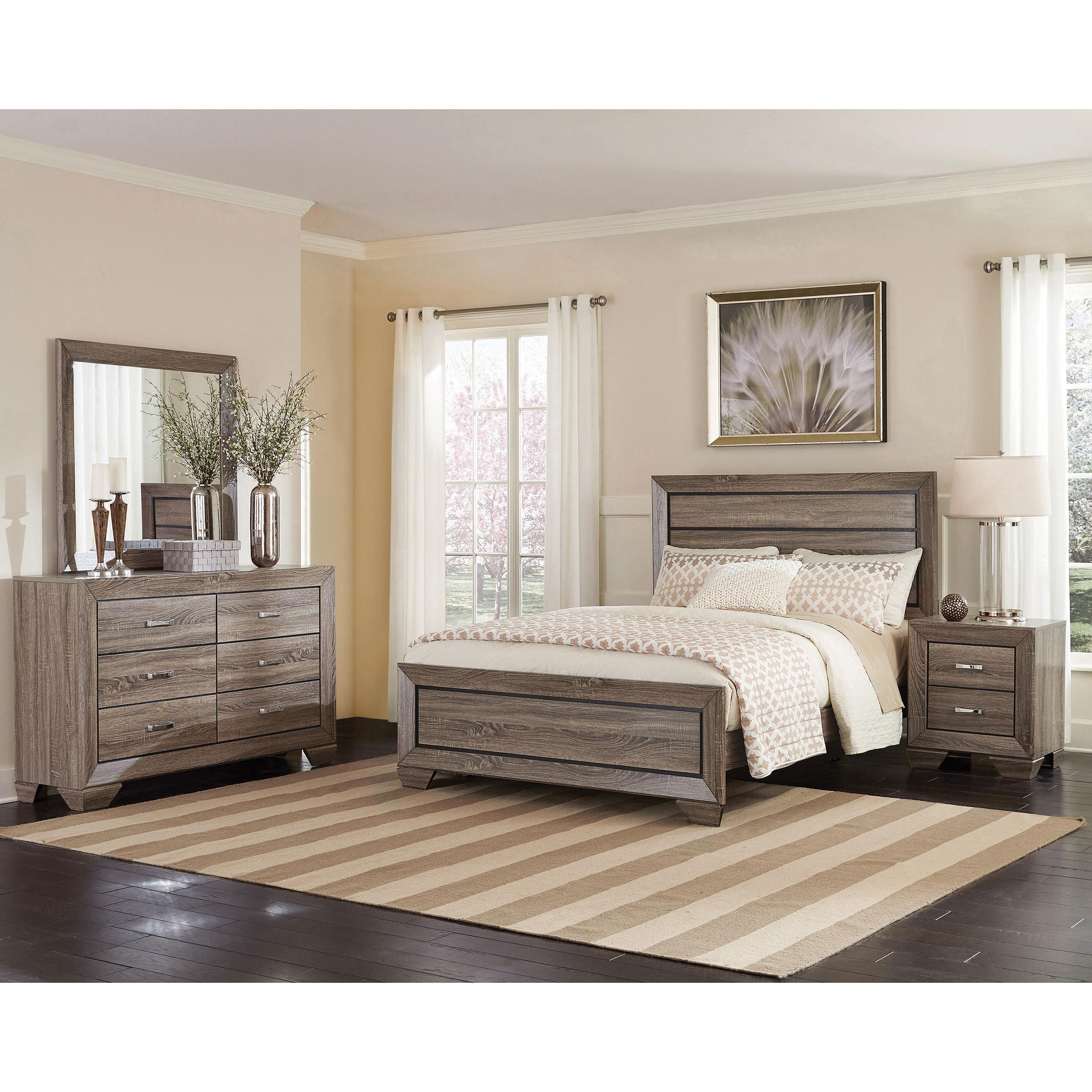  Size_King  -- Kauffman 204191KE Wood Eastern King Panel Bed - Washed Taupe IMAGE 7