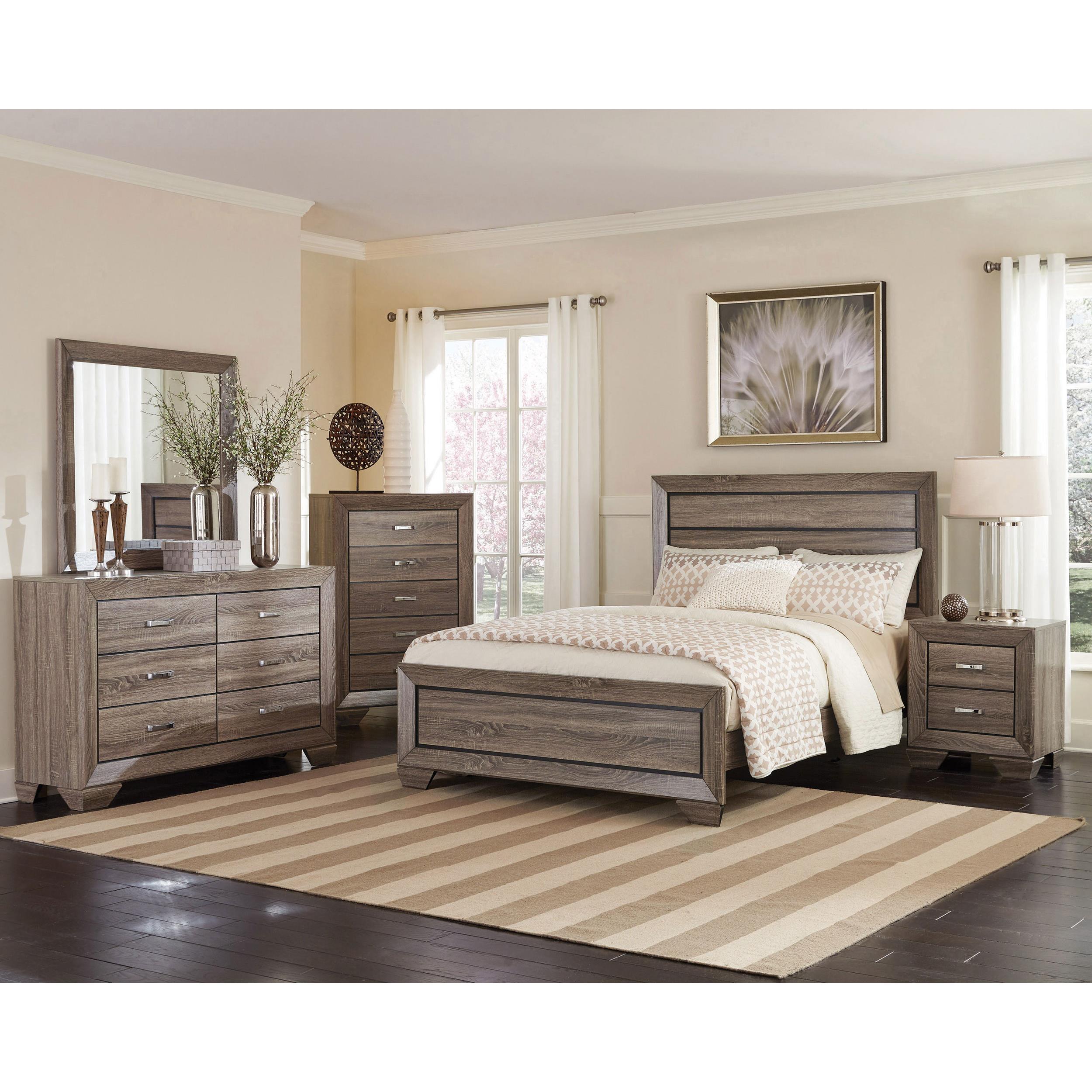  Size_King  -- Kauffman 204191KE Wood Eastern King Panel Bed - Washed Taupe IMAGE 8