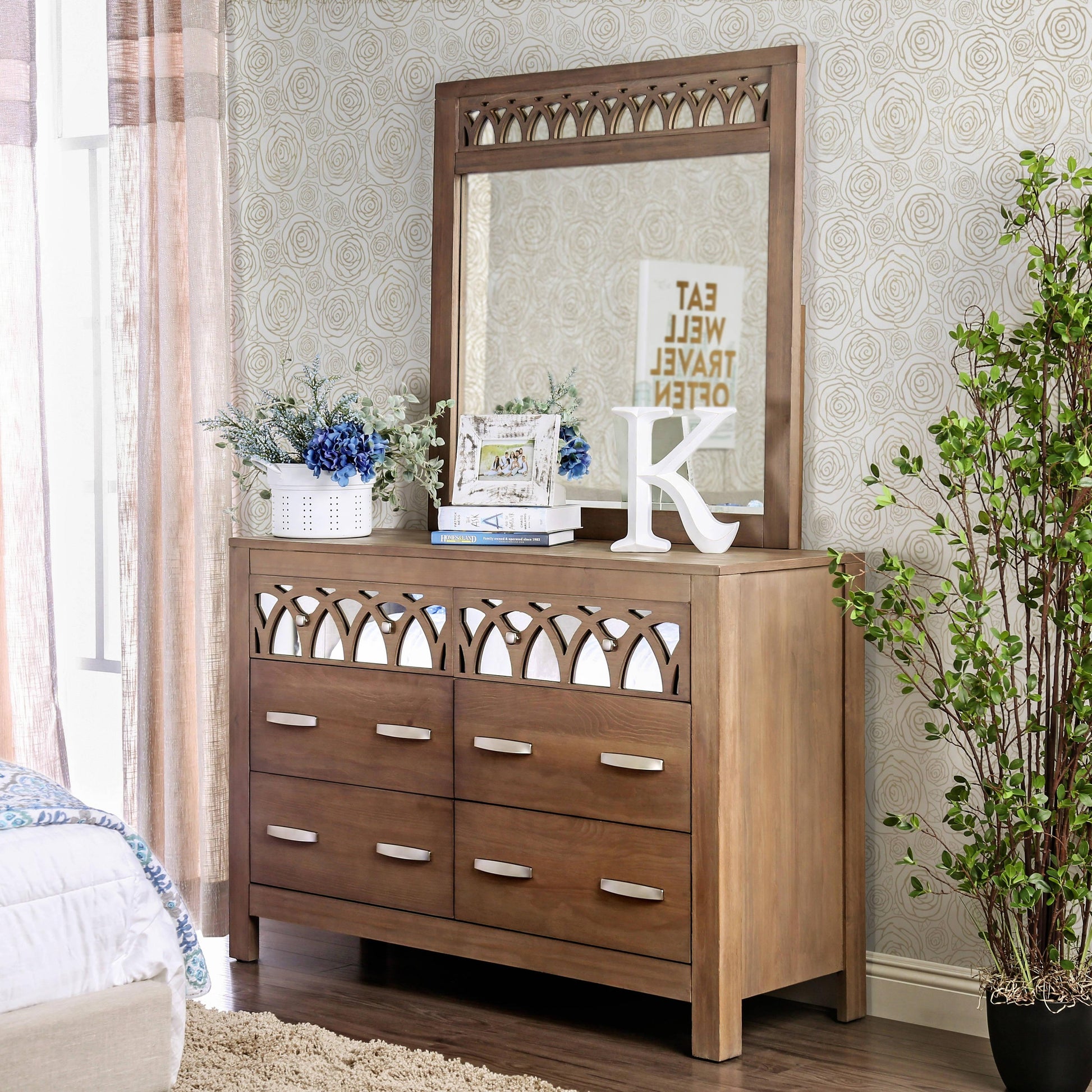  Furniture of America Zaragoza Dresser Mirror CM7585M IMAGE 4