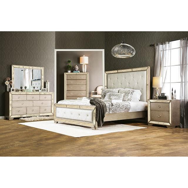 Size_California King  -- Loraine Upholstered Panel Bed IMAGE 4