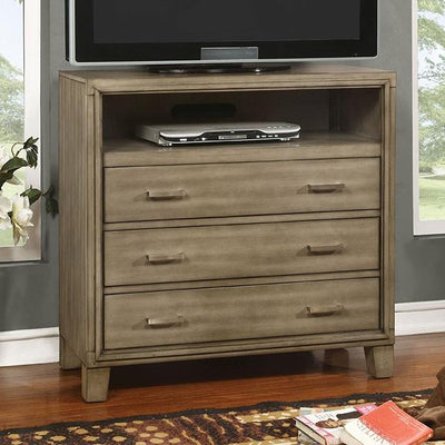  Furniture of America Enrico 3-Drawer Media Chest CM7068GY-TV IMAGE 1