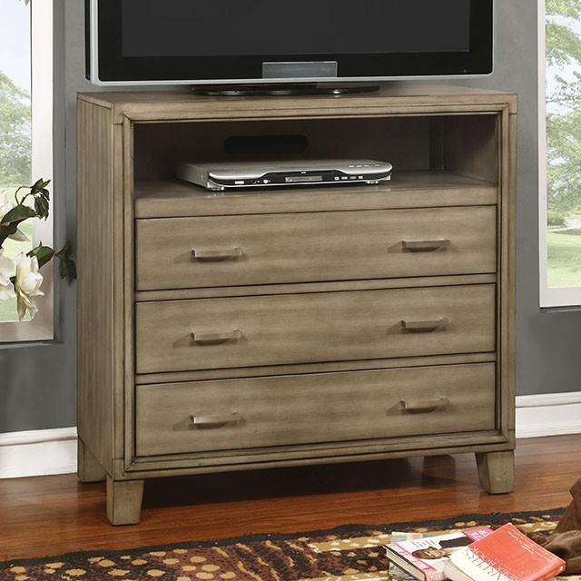  Furniture of America Enrico 3-Drawer Media Chest CM7068GY-TV IMAGE 1