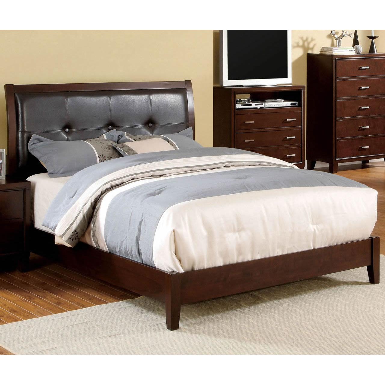  Color_Brown Cherry  Size_King  -- Enrico CM7068EK E.King Bed IMAGE 1