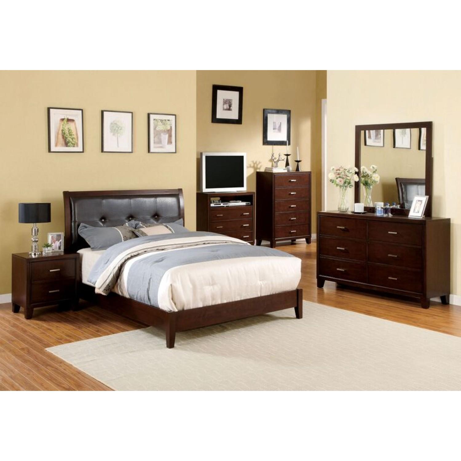  Color_Brown Cherry  Size_King  -- Enrico CM7068EK E.King Bed IMAGE 2