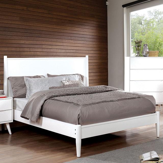  Color_White  Size_California King  -- Furniture of America Lennart Bed IMAGE 1