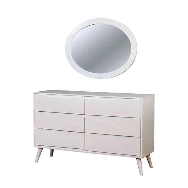  Furniture of America Lennart Dresser Mirror CM7386WH-MO IMAGE 3