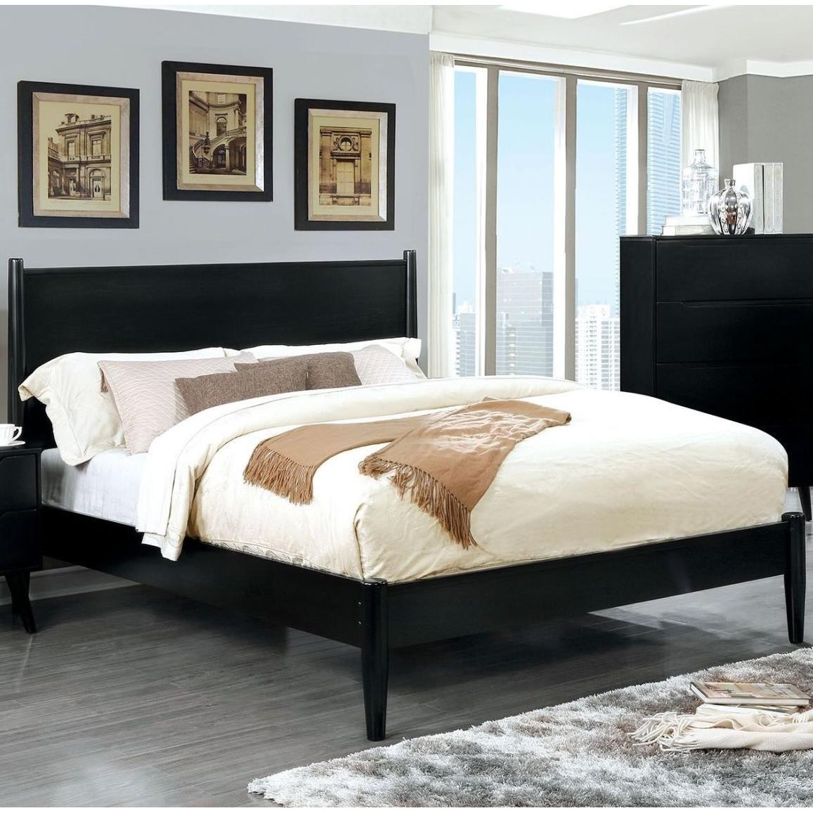  Color_Black  Size_Queen  -- Lennart CM7386BK-Q Queen Bed IMAGE 1
