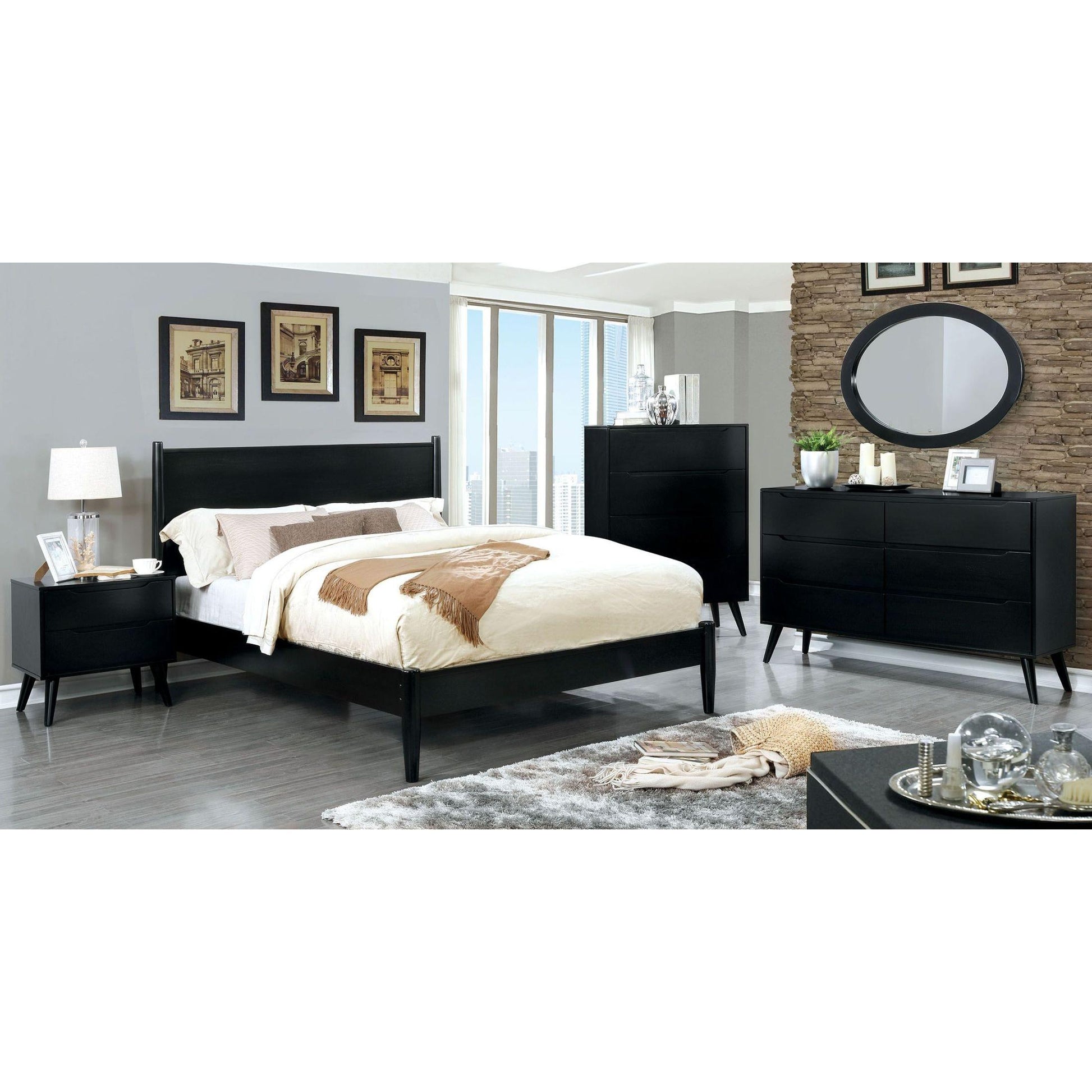  Color_Black  Size_Queen  -- Lennart CM7386BK-Q Queen Bed IMAGE 2