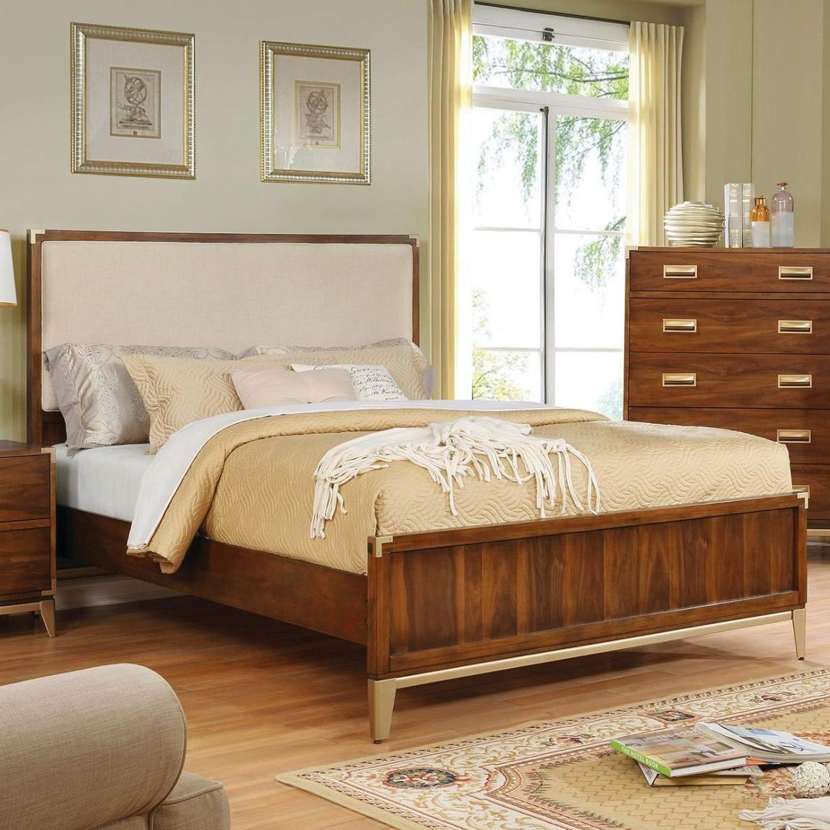  Furniture of America Tychus California King Upholstered Poster Bed CM7559F-CK-BED IMAGE 2