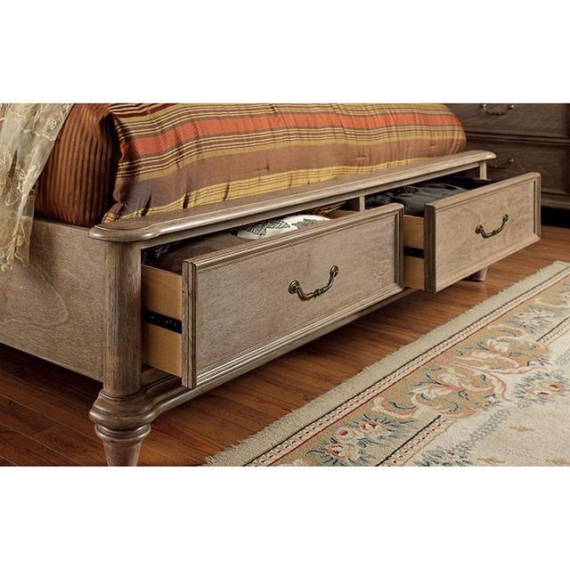  Color_Rustic Natural Tone  Size_King  -- Furniture of America Belgrade Panel Bed with Storage IMAGE 4