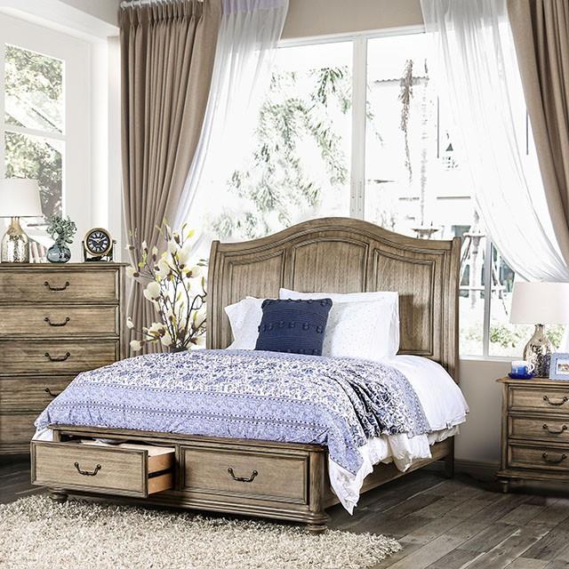  Color_Rustic Natural Tone  Size_King  -- Belgrade Panel Bed with Storage IMAGE 1
