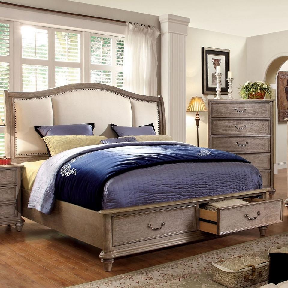  Color_Rustic Natural Tone/ivory  Size_Queen  -- Belgrade CM7614Q Queen Bed IMAGE 1