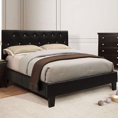  Color_Black  Size_California King  -- Furniture of America Velen Upholstered Bed IMAGE 1