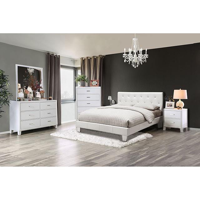 Color_White  Size_California King  -- Velen CM7949WH-CK California King Bed IMAGE 2
