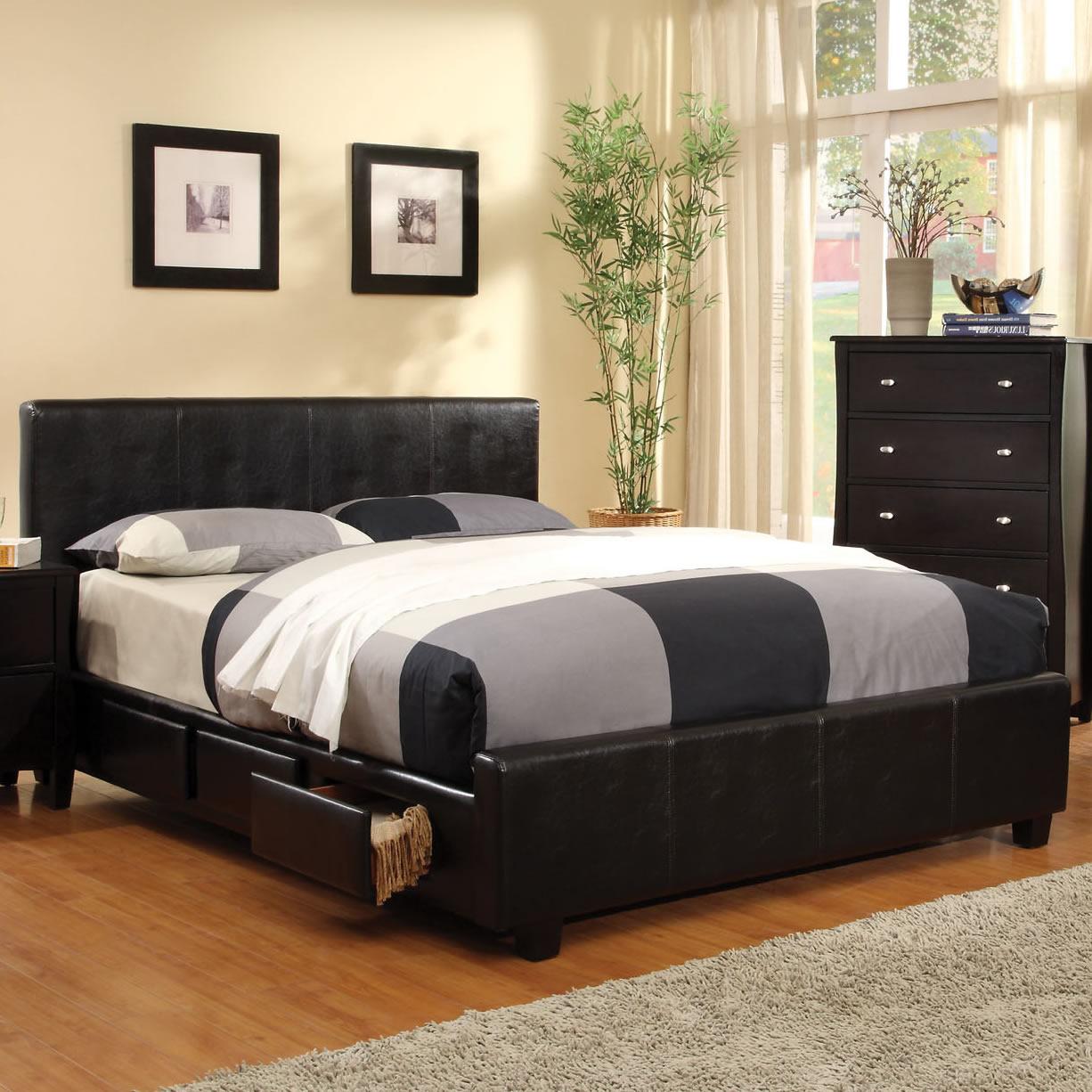  Furniture of America Burlington Queen Upholstered Panel Bed with Storage CM7009Q-BED IMAGE 1