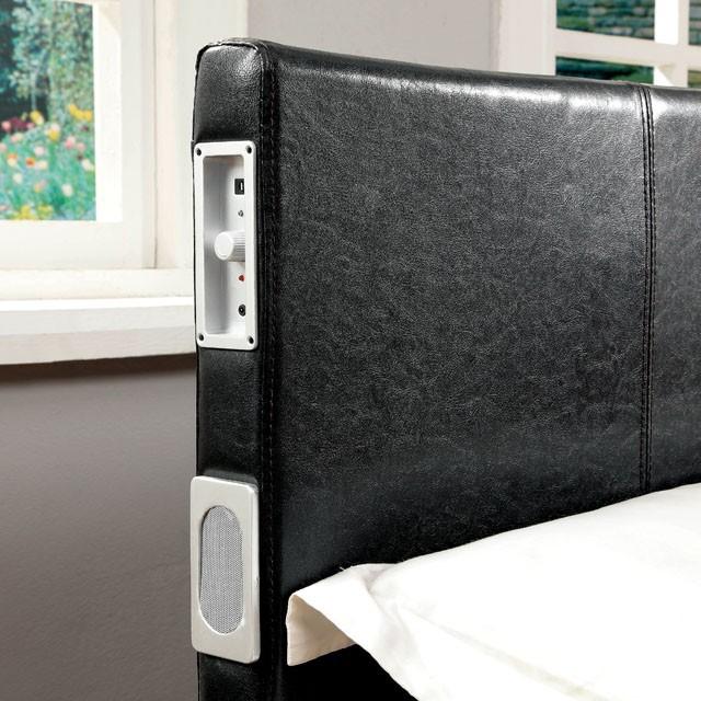  Color_Espresso  Size_King  -- Evans CM7099EX-EK-BED King Upholstered Panel Bed IMAGE 2