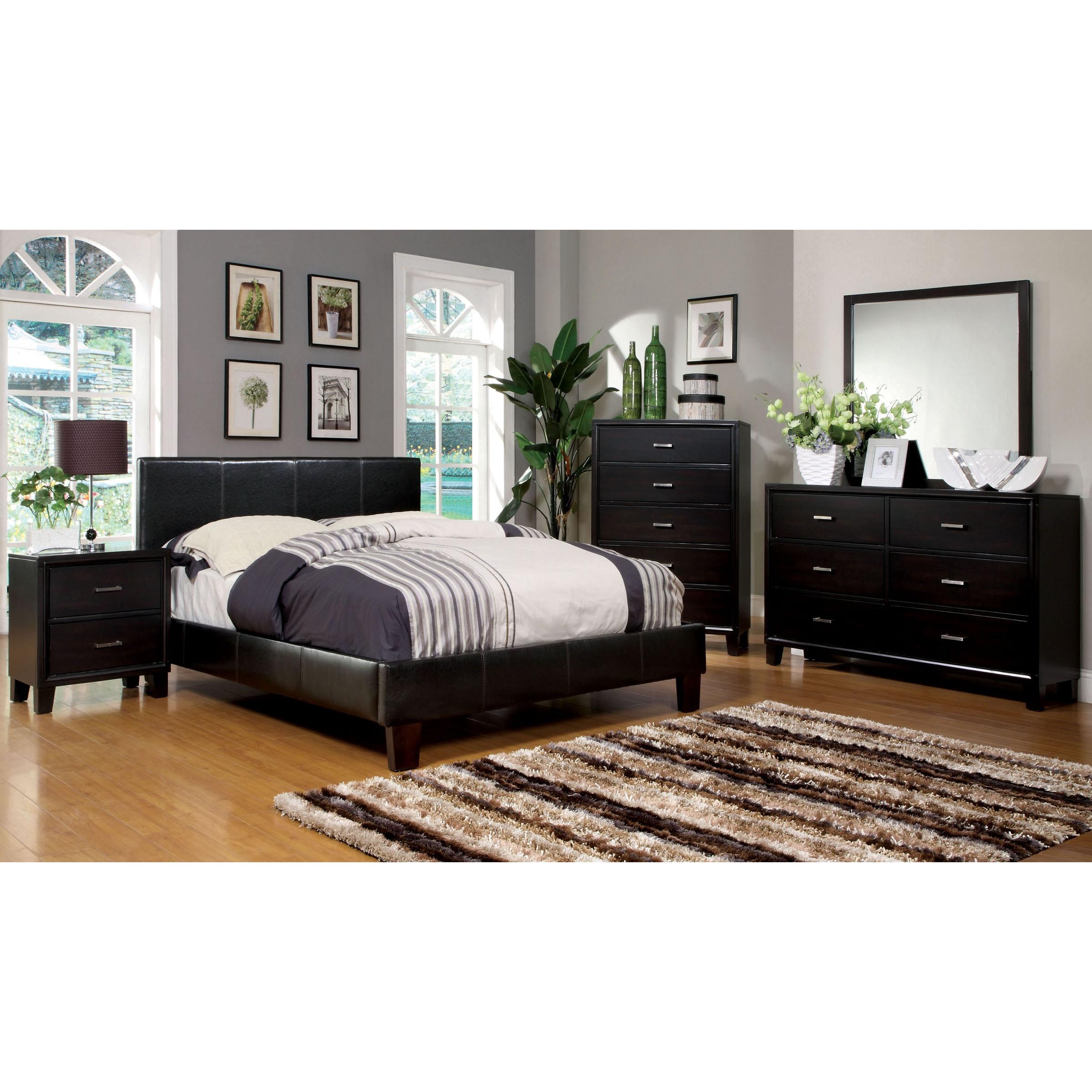 Color_Espresso  Size_King  -- Winn Park CM7008EK-BED King Upholstered Panel Bed IMAGE 3