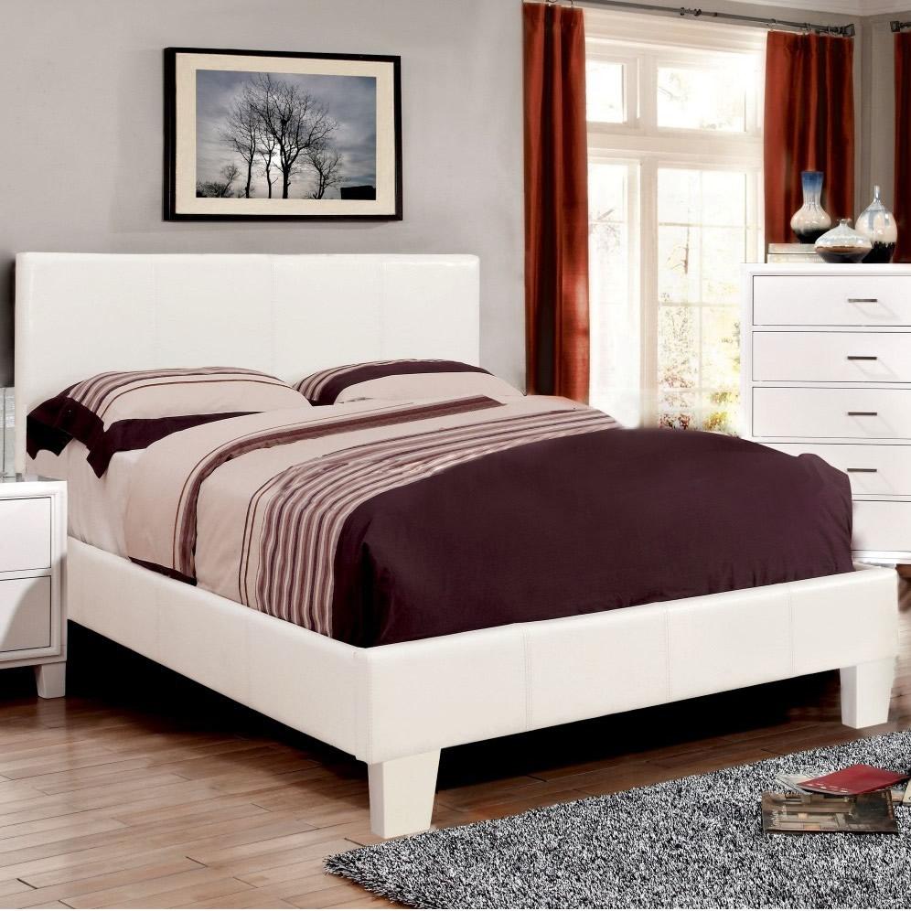 Color_White  Size_Full  -- Winn Park CM7008WH-F-BED Full Upholstered Panel Bed IMAGE 1