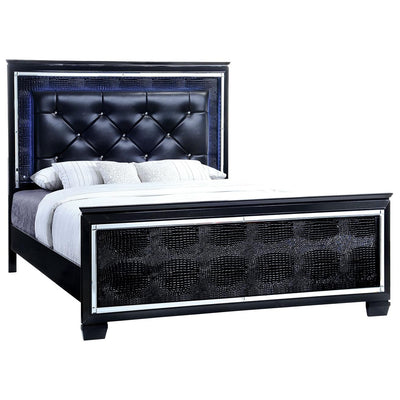  Color_Black  Size_California King  -- Bellanova Upholstered Panel Bed IMAGE 1