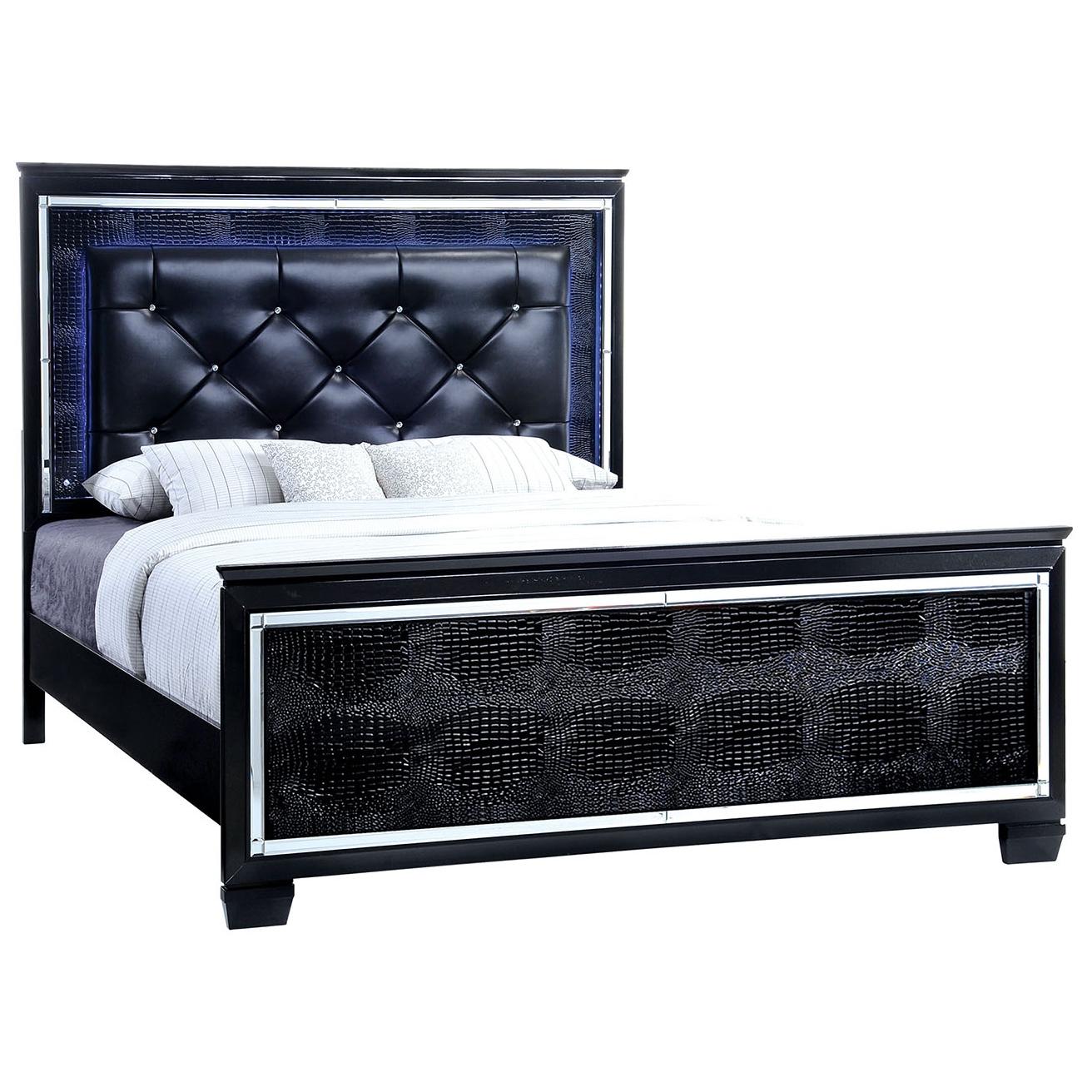  Color_Black  Size_California King  -- Bellanova Upholstered Panel Bed IMAGE 1