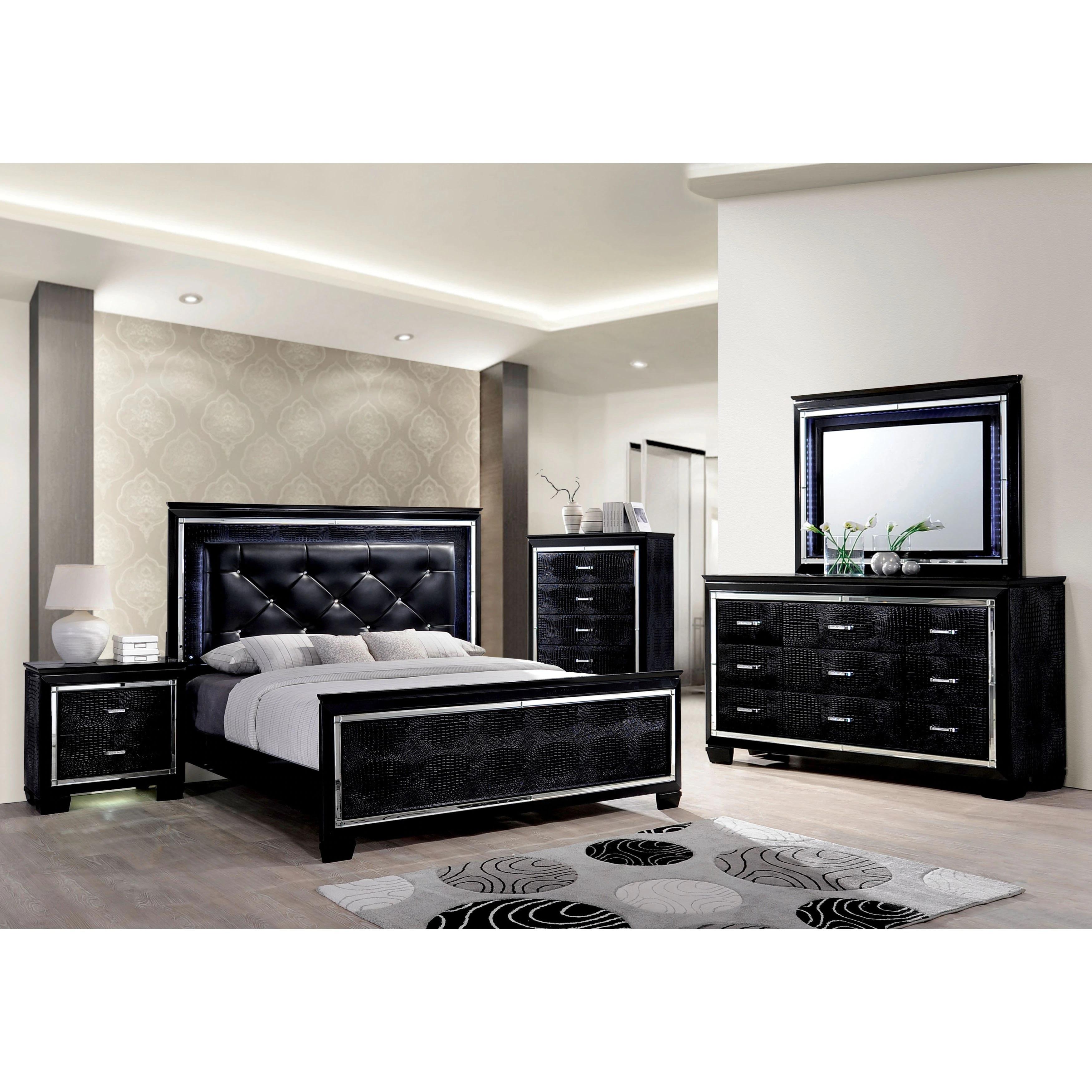  Color_Black  Size_California King  -- Bellanova Upholstered Panel Bed IMAGE 4